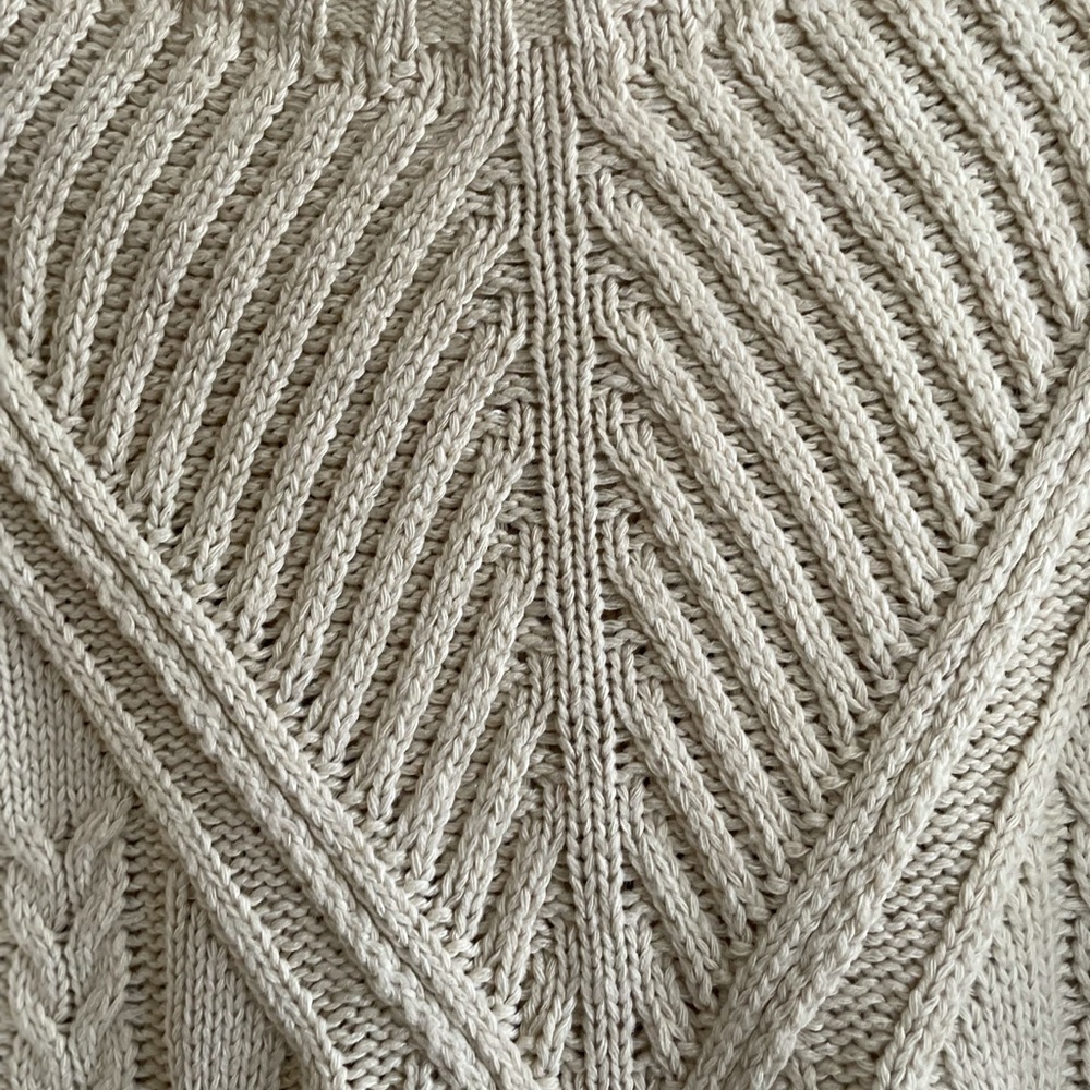 Miami Open Shoulder Cream Cable Knit Sweater. Size S - Picture 5 of 9